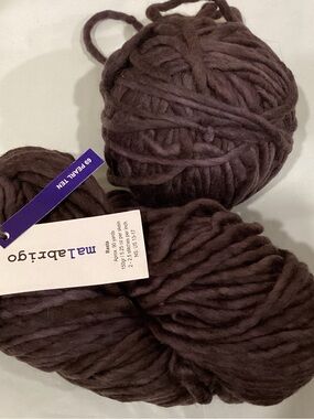 2 hanks of Malabrigo Rasta super bulky yarn in colorway pearl ten